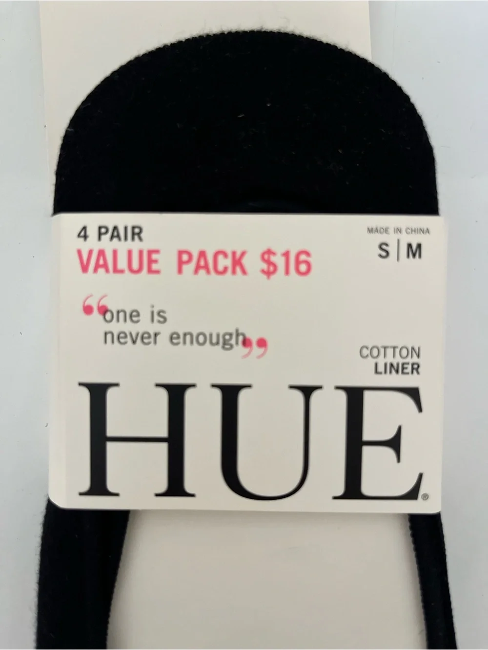 HUE Hidden No-Show Socks - Black (4 Pair Pack)